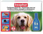 Капли от блох и клещей Beaphar Caniguard Spot on для взрослых собак и щенков крупных пород 6 пипеток