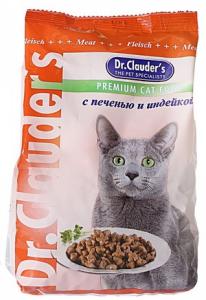 Dr.CLAUDER:> Корм для кошек Dr.Clauder's с печенью и индейкой для взрослых кошек сухой 400гр .В зоомагазине ЗооОстров товары производителя Dr.CLAUDER (Дк.КЛАУДЕР) Германия. Доставка.
