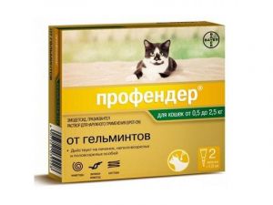 Profender:> Препарат от глистов Profender 35 SPOT-ON для кошек 0,5кг-2,5кг капли на холку .В зоомагазине ЗооОстров товары производителя Bayer (Германия). Доставка.