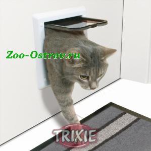 TRIXIE:> Дверца для кошки Trixie с двумя функциями, белая  14,7х15,8см 38601 .В зоомагазине ЗооОстров товары производителя TRIXIE (ТРИКСИ) Германия. Доставка.