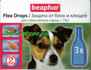BEAPHAR:> Капли от блох и клещей Beaphar Flea Drops Small Dogs для собак мелких и средних пород 3ппт .В зоомагазине ЗооОстров товары производителя BEAPHAR (БЕАФАР) Голландия. Доставка.