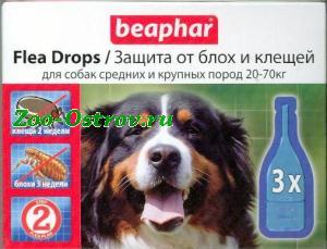 BEAPHAR:> Капли от блох и клещей Beaphar Flea Drops Large Dogs для собак крупных пород 3ппт .В зоомагазине ЗооОстров товары производителя BEAPHAR (БЕАФАР) Голландия. Доставка.