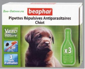 BEAPHAR:> Капли от блох и клещей Beaphar BIO для щенков, 3 пипетки .В зоомагазине ЗооОстров товары производителя BEAPHAR (БЕАФАР) Голландия. Доставка.