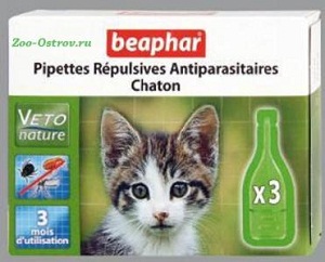 BEAPHAR:> Капли Beaphar BIO для котят от блох и клещей, 3 пипетки .В зоомагазине ЗооОстров товары производителя BEAPHAR (БЕАФАР) Голландия. Доставка.