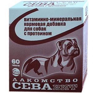 СЕВАвит:> Витаминизированное лакомство для собак СЕВАвит с протеином 60тб .В зоомагазине ЗооОстров товары производителя Ceva(Сева) Россия. Доставка.