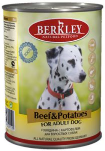 Berkley:> Корм для собак Berkley говядина с картофелем консервы 400г .В зоомагазине ЗооОстров товары производителя Berkley (Беркли) Германия. Доставка.