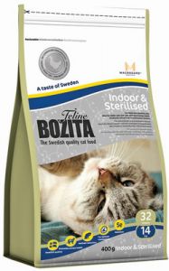 BOZITA:> Корм для кошек Bozita Funktion Indoor & Sterilised для стерилизованных и с избыточным весом сухой 400г .В зоомагазине ЗооОстров товары производителя BOZITA (БОЗИТА) Швеция. Доставка.