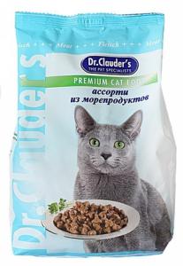 Dr.CLAUDER:> Корм для кошек Dr.Clauder's ассорти из морепродуктов для взрослых кошек сухой 400гр .В зоомагазине ЗооОстров товары производителя Dr.CLAUDER (Дк.КЛАУДЕР) Германия. Доставка.