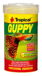 TROPICAL:> Корм для рыб Tropical  Guppy основной корм для гуппи хлопья 20г .В зоомагазине ЗооОстров товары производителя TROPICAL. Доставка.