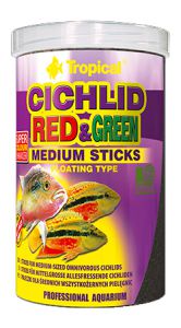 TROPICAL:> Корм для рыб Tropical Cichlid Red&Green Medium Sticks корм со спирулиной и астаксантином для средних цихлид палочки 360г .В зоомагазине ЗооОстров товары производителя TROPICAL. Доставка.