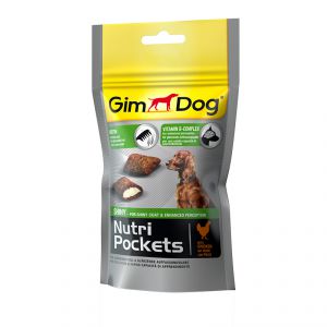GimDOG:> Витамины Gimdog Nutri Pockets шайни подушечки с пастой с биотином и витаминами группы B для собак 45г .В зоомагазине ЗооОстров товары производителя GIMBORN (ГИМБОРН) Германия. Доставка.