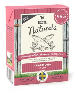 BOZITA:> Корм для собак Bozita Naturals Salmon с лососем кусочки в желе 370гр Tetra Pak .В зоомагазине ЗооОстров товары производителя BOZITA (БОЗИТА) Швеция. Доставка.