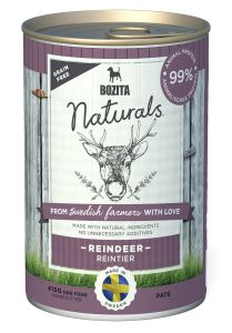 BOZITA:> конс. д/собак 410 гр. Bozita Naturals Reindeer ОЛЕНЬ для собак ж/б  1/20 .В зоомагазине ЗооОстров товары производителя BOZITA (БОЗИТА) Швеция. Доставка.