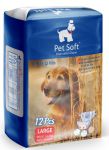 Подгузники Pet Soft Diaper L (10-20кг,талия 34-54см) 3 цвета 12шт