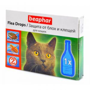 BEAPHAR:> Капли Beaphar Flea Drops Cats от блох и клещей для кошек 1 пипетка (на 2,5-5кг) .В зоомагазине ЗооОстров товары производителя BEAPHAR (БЕАФАР) Голландия. Доставка.