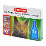 Капли Beaphar Flea Drops Cats от блох и клещей для кошек 1 пипетка (на 2,5-5кг)