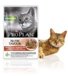 Корм для кошек Pro Plan STERILISED говядина для стерилизованных кошек и кастрированных котов, дойпак консервы 85г