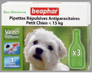 BEAPHAR:> Капли от блох и клещей Beaphar BIO Small Dogs для собак мелких (<15кг) пород, 3 пипетки .В зоомагазине ЗооОстров товары производителя BEAPHAR (БЕАФАР) Голландия. Доставка.