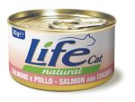 Консервы для кошек Lifecat Salmon - Chicken лосось с курицей в бульоне 85г
