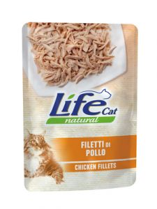 LifeCat:> Корм для кошек LifeCat chicken курица в соусе консервы(пауч) 70г .В зоомагазине ЗооОстров товары производителя Life Petcare (Италия). Доставка.