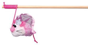 TRIXIE:> Игрушка для кошек Trixie Удочка мышь-невеста Princess плюш розовый 30см 45602 .В зоомагазине ЗооОстров товары производителя TRIXIE (ТРИКСИ) Германия. Доставка.